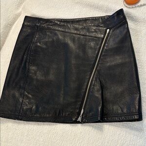 Wilsons Leather Black Asymmetrical Mini Skirt